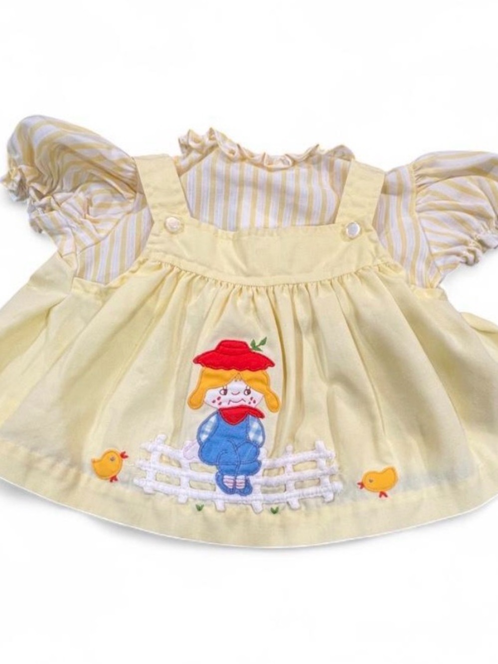 Vintage Nannette Yellow embroidered Infant Dress
